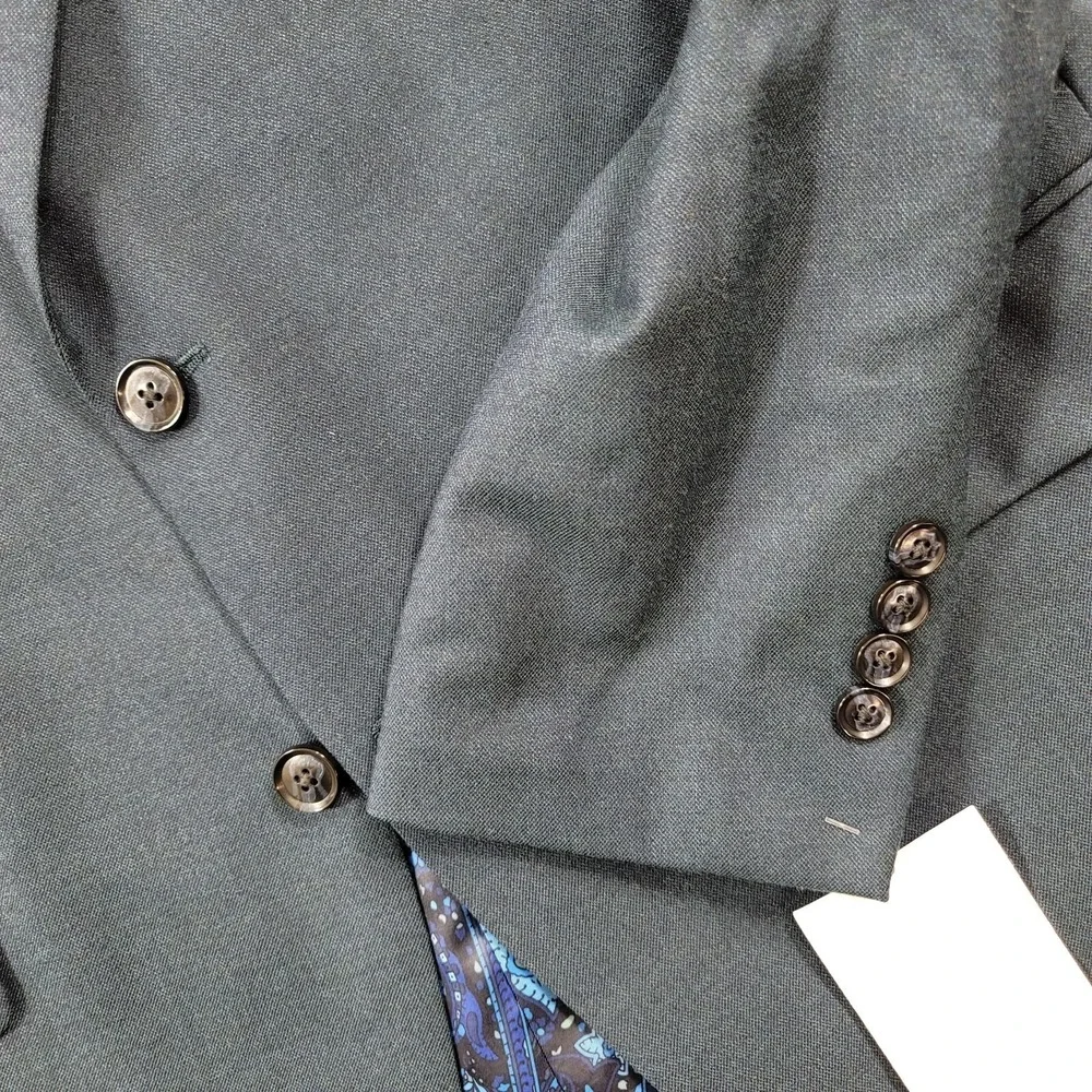 Tallia Blue Green Sport Coat Mens 40S 40 Wool Blend Textured Blazer Jacket $360
